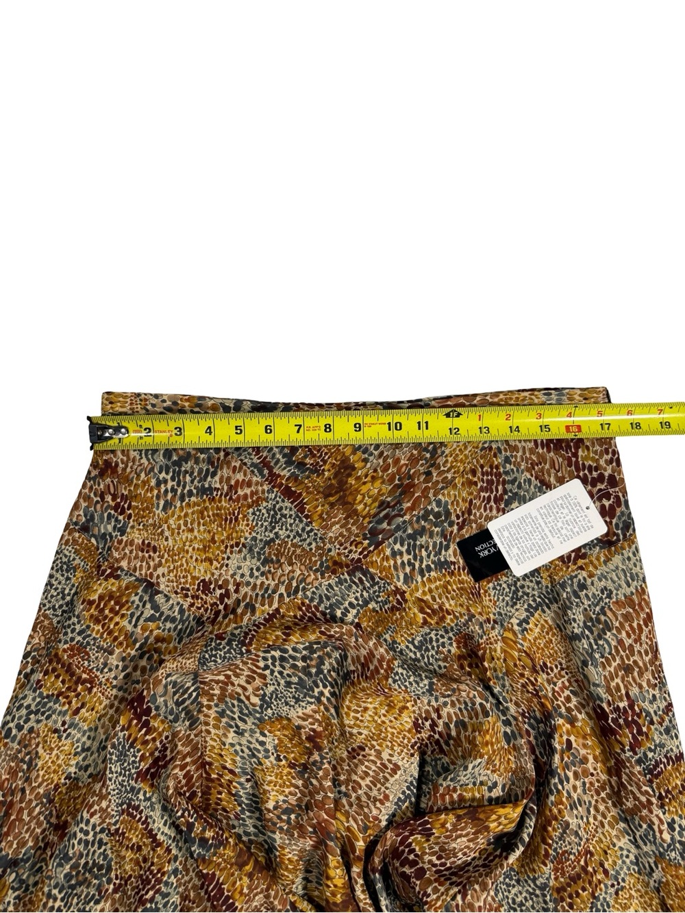 Jones New York 100% Silk Midi Skirt Sz 14 Earth Tone Snake Print Boho Flowy NWT - Picture 4 of 7